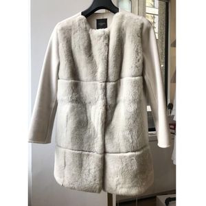 Weekend MaxMara Ivory Rabbit Fur Jacket